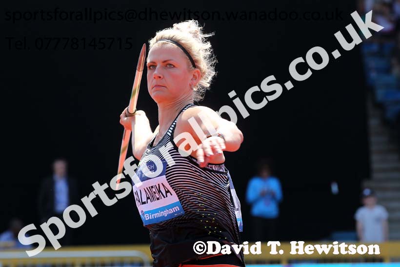 Madara Palamelka (LAT)), womens javelin, IAAF Diamond League, Birmingham. Photo: David T. Hewitson/Sports for All Pics